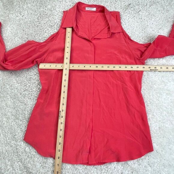 Equipment Femme Silk Button Down Cold Shoulder Blouse Pink FLAWS - Picture 11 of 11